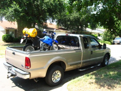The F-250 with one bike